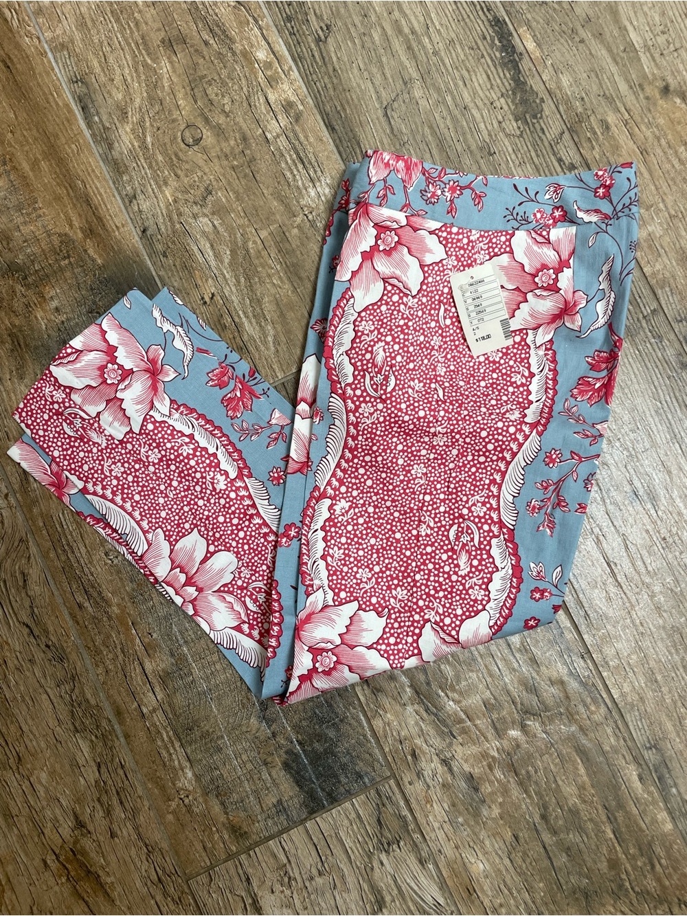 Anthropologie liquid Floral Pants Blue Red NWT Women’s Sz 2